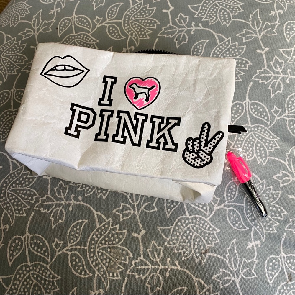 Cute make up bag from pink! Can write on.